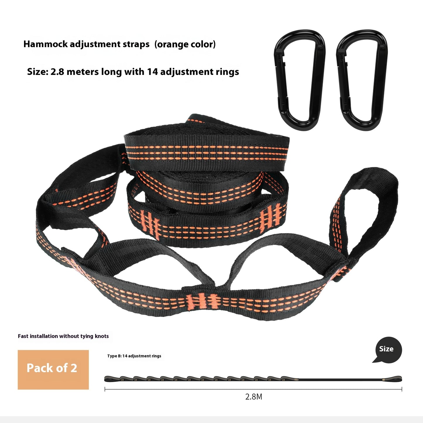 Quick Build Adjustable Distance Bandlet High Strength Polyester Hammock Strap