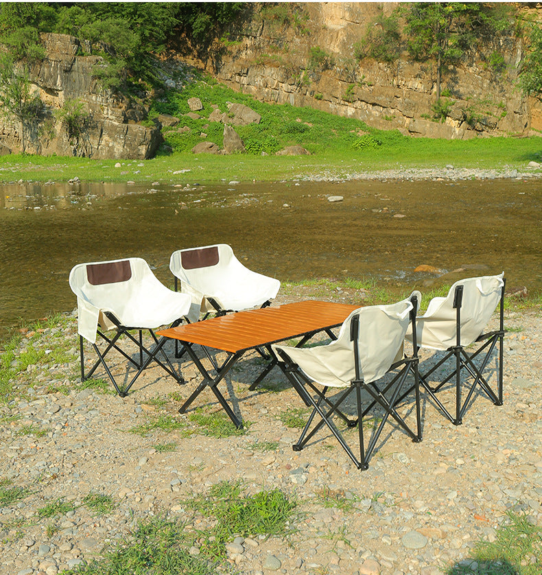 Camping Outdoor Folding Chair Portable Recliner Fishing Stool Beach