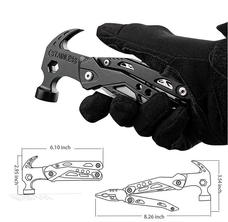 Multi Functional Camping Claw Hammer Outdoor Portable Folding Pliers