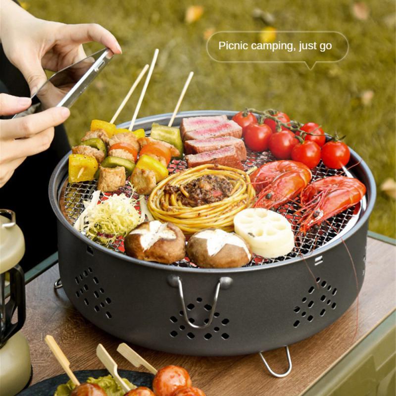 Stable Heating Area Grill Barbeque Grill Portable Stainless Steel Campfire Grills For Outdoor Bbq Camping Picnics Lightweight