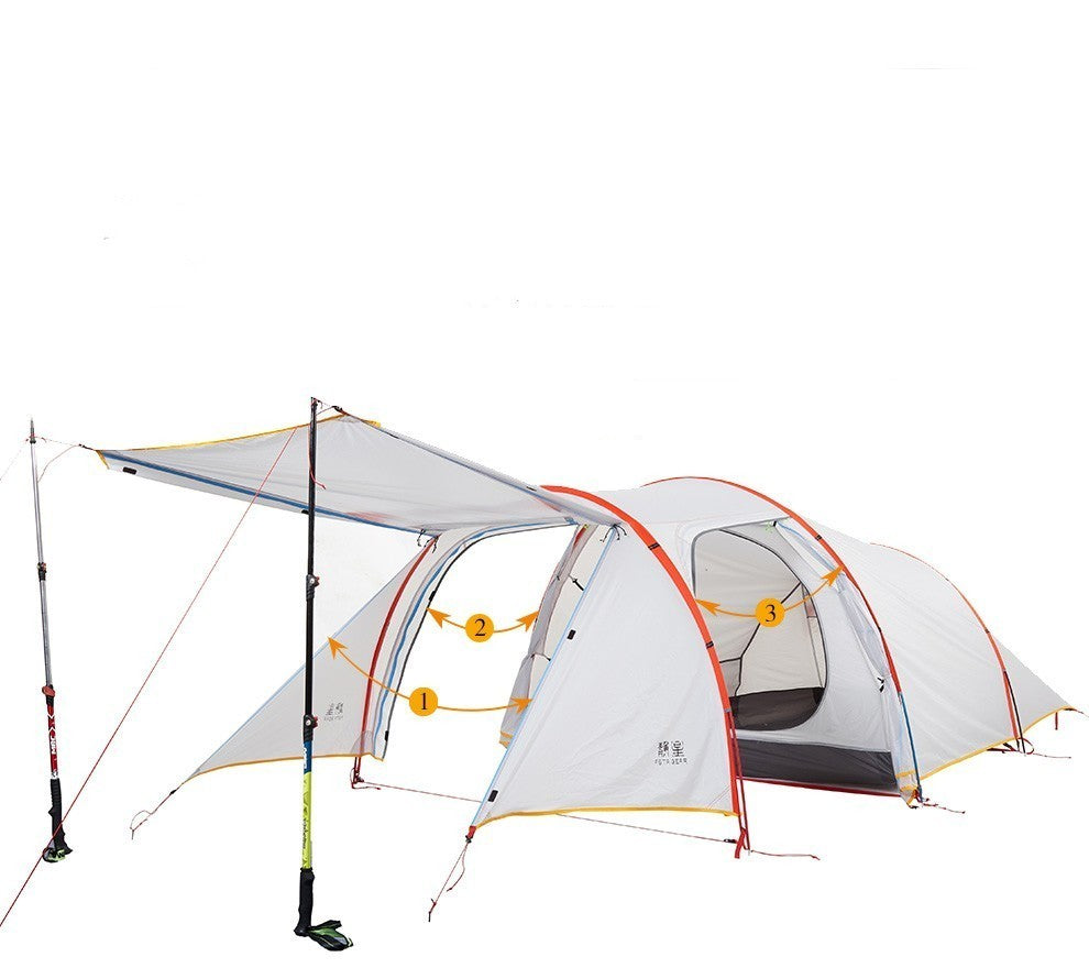 Static Nebula Layer Light 3 Person Tunnel Tent Outdoor Mountaineering Camping