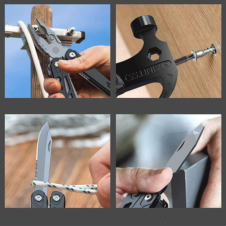 Multi Functional Camping Claw Hammer Outdoor Portable Folding Pliers
