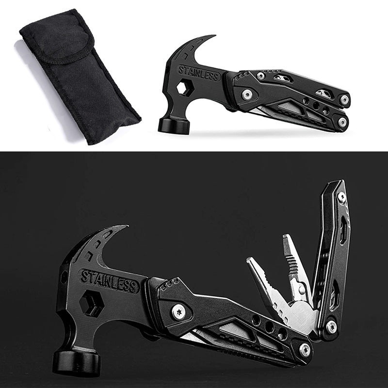 Multi Functional Camping Claw Hammer Outdoor Portable Folding Pliers